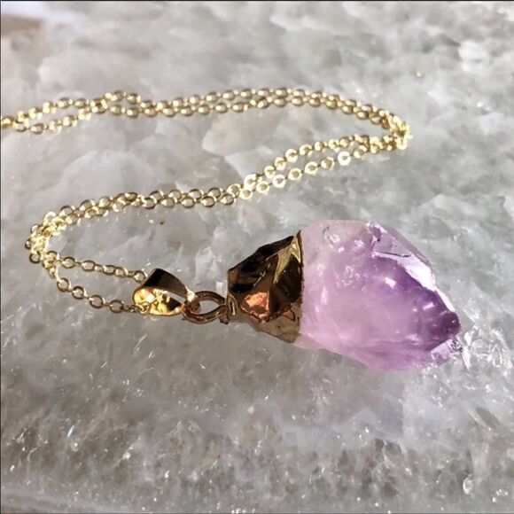 ‎Raw Amethyst Boho Necklace - Picture 2 of 5